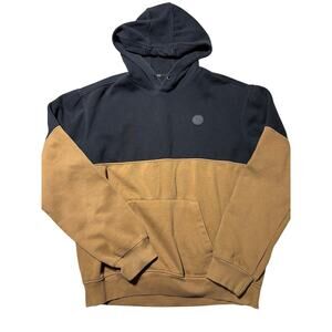 Kenneth Cole New York Mens XL Black & Tan Logo Hooded Sweatshirt